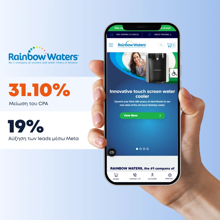Rainbow Waters case study: 31.10% lower CPA and 19% more leads through Meta