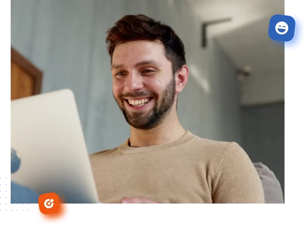 A professional working on his laptop